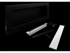 Chimenea de bioetanol Livorno negra de pared o empotrada L 90 x P 12 x H 40 con cristal