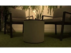 Chimenea de bioetanol MODIGLIANI Corda Beige, brasero de suelo para uso interior y exterior, d.36 x h.56