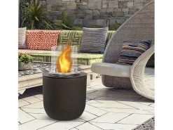 Chimenea de bioetanol RAFFAELLO Terra Marrone, brasero de suelo para interior y exterior, d.35 x h.55
