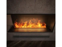 Chimenea de vapor de agua empotrada Corner L1200 con llama multicolor, efecto 3D y control mediante app, depósito de 2,4 l - 120 cm