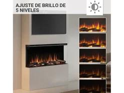 Chimenea eléctrica BALDERIA Athena smart 36 - Chimenea empotrable - Negro