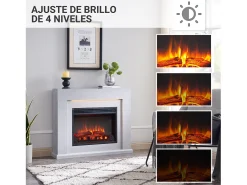 Chimenea eléctrica BALDERIA Apollon - Chimenea de pie con calefacción - Aspecto hormigón