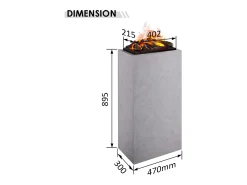 Chimenea eléctrica BALDERIA Ikaros - Chimenea de pie - Aspecto hormigón