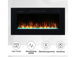 Chimenea eléctrica BALDERIA Fiamma 40 - Chimenea empotrable - Negro
