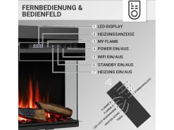 Chimenea eléctrica BALDERIA Athena smart 72 - Chimenea empotrable - Negro