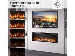 Chimenea eléctrica BALDERIA Atalanta 60 - Chimenea empotrable, 1500 W - Negro