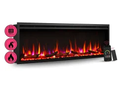Chimenea eléctrica BALDERIA Atalanta 60 - Chimenea empotrable, 1500 W - Negro