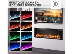 Chimenea eléctrica BALDERIA Atalanta 60 - Chimenea empotrable, 1500 W - Negro