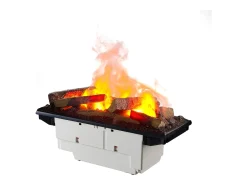 Chimenea eléctrica BALDERIA Ikarus - Llama Optymist con niebla - Blanco
