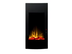 Chimenea eléctrica curva VULCANO L.41xAn.13xAlt.81cm Negra