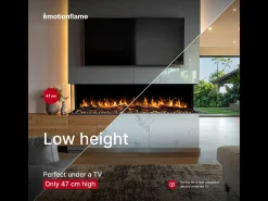 Chimenea eléctrica de 3 caras SOLIS 90 - fuego premium, empotrada - 90x30x46 cm - LED decorativa con calefacción 750/1500 W