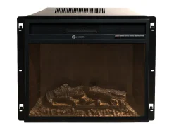 Chimenea eléctrica de esquina MADISON de nogal (largo x fondo x alto)