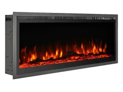 Chimenea eléctrica de pared, frontal y empotrada, CHICAGO130, L127 x D14 x H45