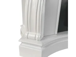 Chimenea eléctrica de suelo PARIGI en madera blanca L123xP39xH100