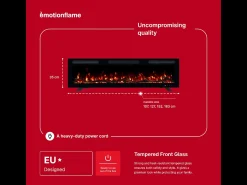 Chimenea eléctrica MONARCH 152 - fuego premium - de pared y empotrados - 152x13x35 cm - chimenea LED con calefacción 900/1800 W