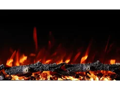 Chimenea eléctrica REGAL 126 - fuego premium - de pared y empotrados - 126x35x12 cm - chimenea LED decorativa con calefacción 900/1800 W