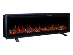 Chimenea eléctrica REGAL 126 - fuego premium - de pared y empotrados - 126x35x12 cm - chimenea LED decorativa con calefacción 900/1800 W