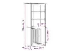 Claddaghduff Librería BODO madera maciza de pino blanco 82x40x173 cm