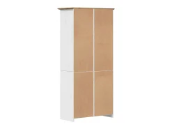 Claddaghduff Librería BODO madera maciza de pino blanco marrón 82x40x173 cm