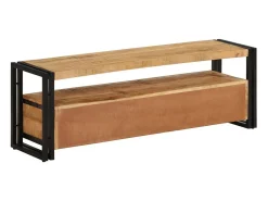 Claire-Aurore Mueble de TV madera maciza de mango 120x30x40 cm