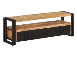 Claire-Aurore Mueble de TV madera maciza de mango 120x30x40 cm