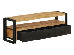 Claire-Aurore Mueble de TV madera maciza de mango 120x30x40 cm