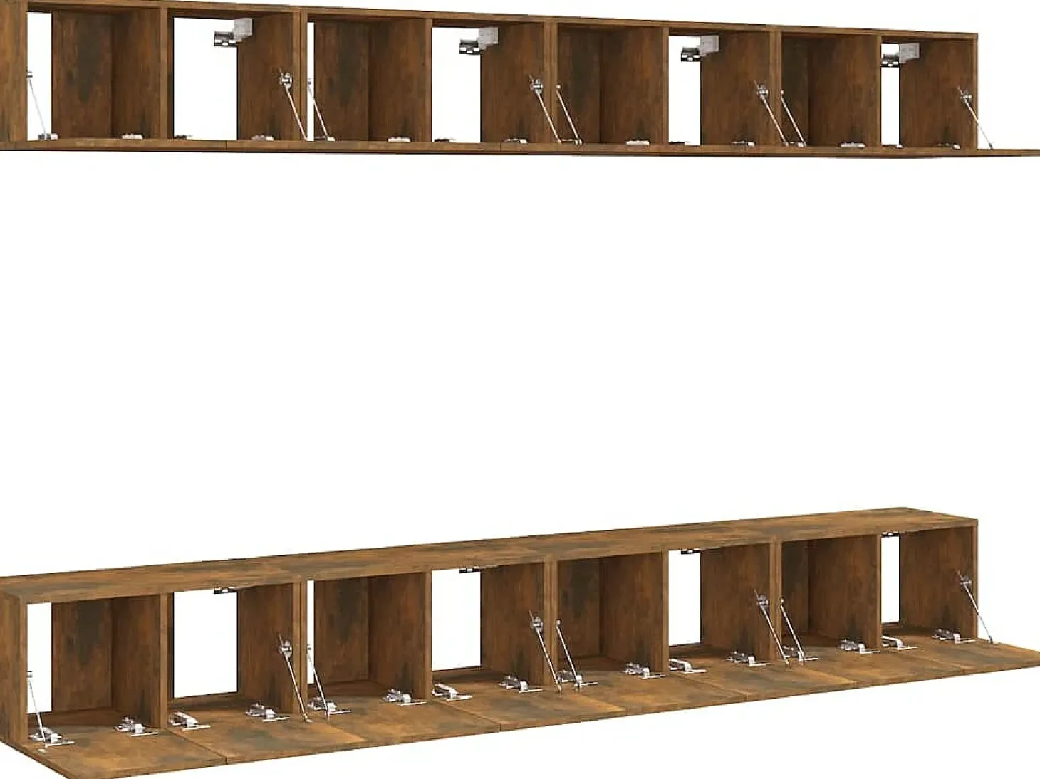 Clara Muebles de TV 8 piezas madera color roble ahumado 60x30x30 cm