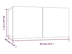 Clara Muebles de TV 8 piezas madera color roble ahumado 60x30x30 cm