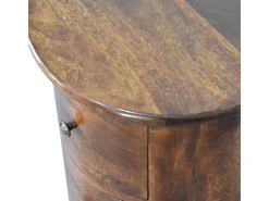 Cómoda Chestnut Drum con 3 cajones