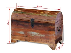 Cofre de almacenamiento de madera maciza reciclada