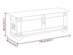 Cofre de almacenamiento de madera de mango rugosa