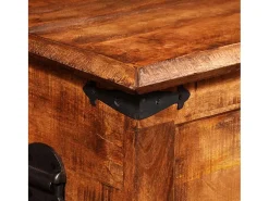 Cofre de almacenamiento de madera de mango rugosa