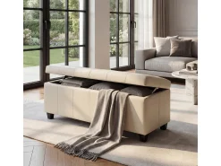 Cofre de almacenamiento Kriens, color crema