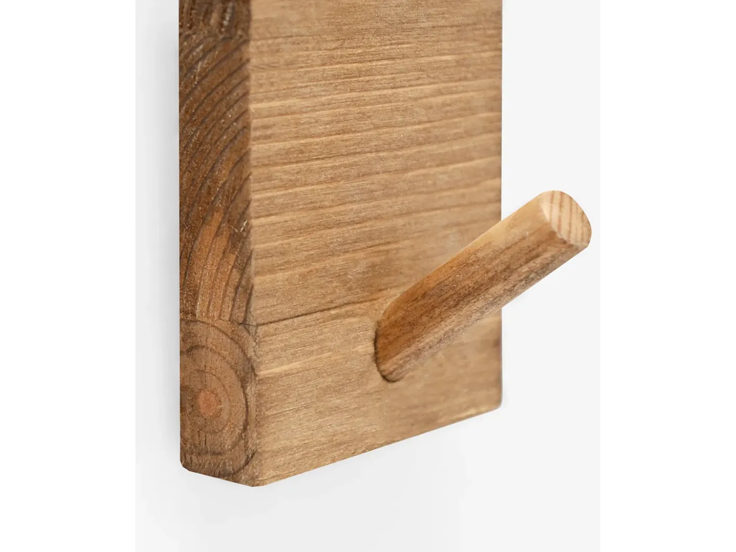 Colgador de pared de madera maciza en tono roble oscuro de 8x6cm - KATE - DECOWOOD