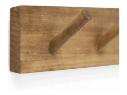 Colgador de pared de madera maciza en tono roble oscuro de 61x5cm - KATE - DECOWOOD