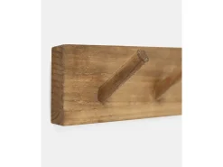 Colgador de pared de madera maciza en tono roble oscuro de 61x5cm - KATE - DECOWOOD