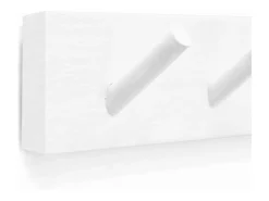 Colgador de pared de madera maciza en tono blanco de 26x5cm - KATE - DECOWOOD