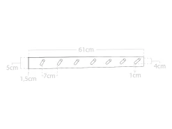 Colgador de pared de madera maciza en tono verde de 61x5cm - KATE - DECOWOOD