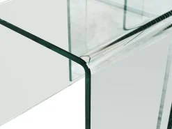 Conjunto 3 mesas de centro de cristal curvado MINKA