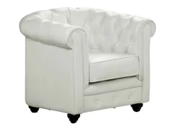 Conjunto 2 sillones CHESTERFIELD - Piel sintética - Blanco