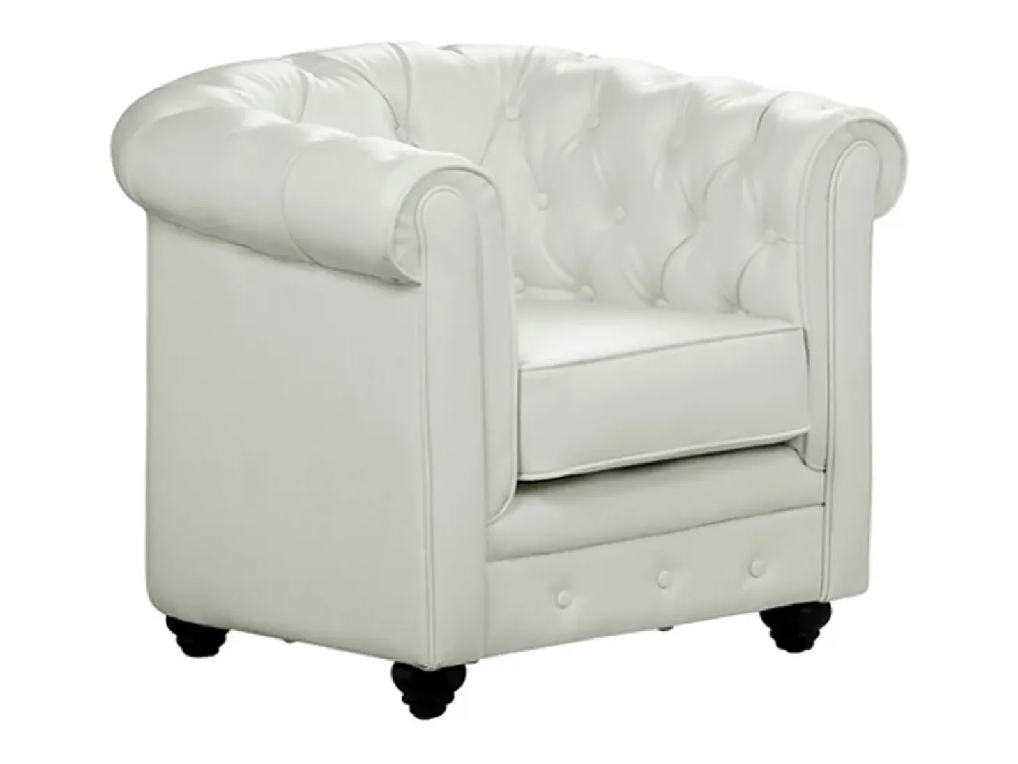 Conjunto 2 sillones CHESTERFIELD - Piel sintética - Blanco