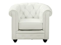 Conjunto 2 sillones CHESTERFIELD - Piel sintética - Blanco