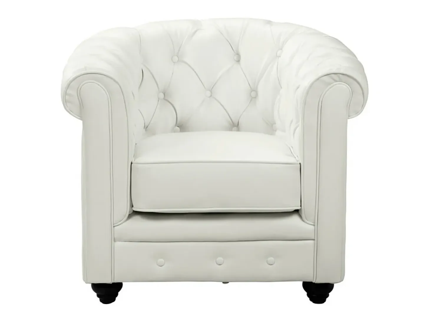 Conjunto 2 sillones CHESTERFIELD - Piel sintética - Blanco