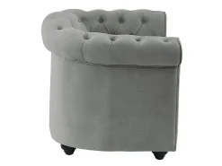 Conjunto 2 sillones terciopelo gris plata CHESTERFIELD