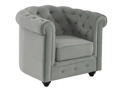 Conjunto 2 sillones terciopelo gris plata CHESTERFIELD