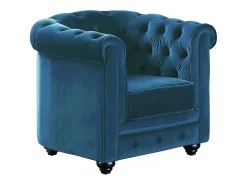 Conjunto 2 sillones terciopelo Verde azulado CHESTERFIELD
