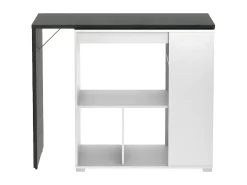 Conjunto "Bar": Mueble de bar SATURNE + 2 taburetes de bar CALAS - Blanco cemento