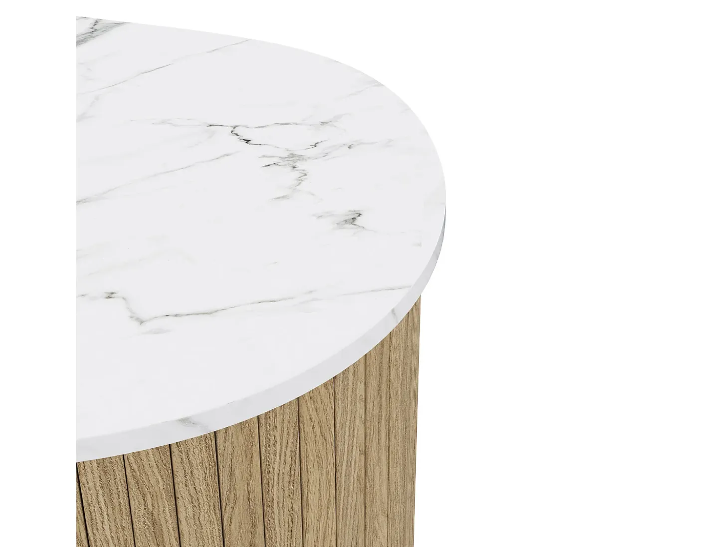 Conjunto de 2 mesas de centro modernas - textura mármol - aspecto madera - Diseño irregular - MDF - Natural