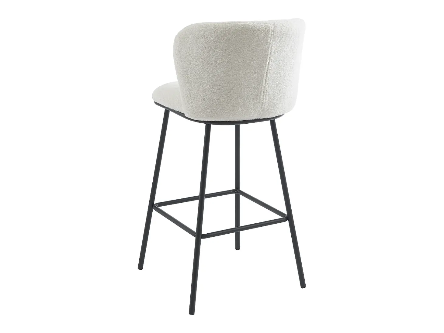 Conjunto de 2 taburetes de bar en tela bouclé y metal - blanco - SENORASE