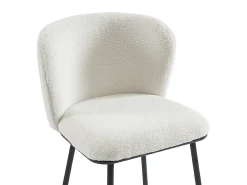 Conjunto de 2 taburetes de bar en tela bouclé y metal - blanco - SENORASE